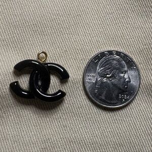 CC Black Pendant with Gold Accent